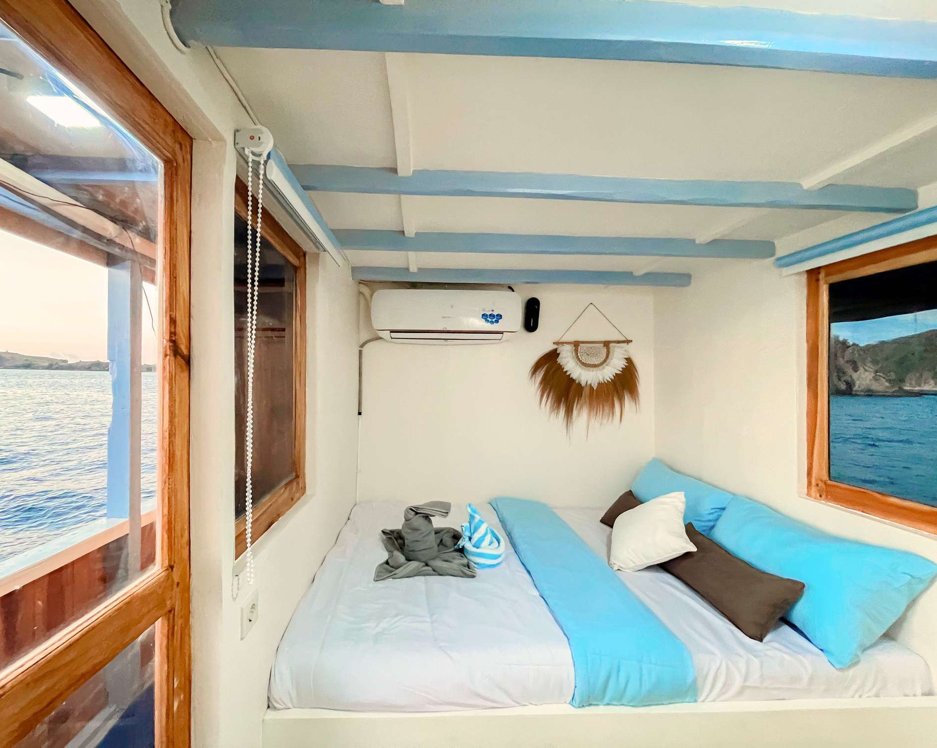 New Pandawa Master Room on the upper deck with a double bed and additional bed option