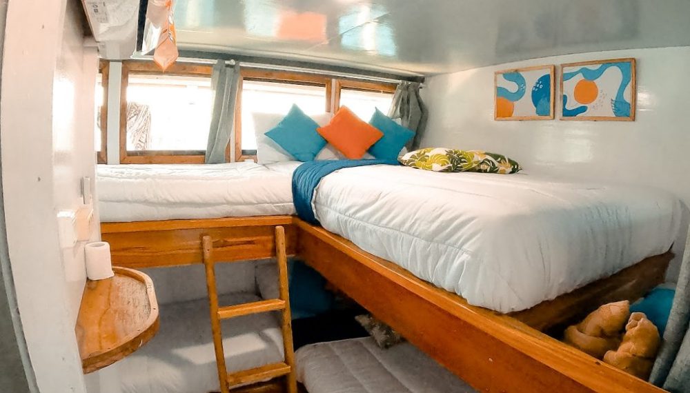 sharing cabin located in the lower deck of Bombana liveabord, the capacity up to 6 pax
